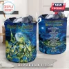 Iron Maiden Run For Your Lives blue laundry hamper with zombie mascot Eddie and tracklist design!