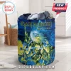 Iron Maiden Run For Your Lives laundry hamper featuring Eddie character in blue and yellow lightning graphic print!