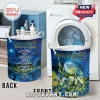 Iron Maiden Run For Your Lives laundry basket with Eddie graphic and song list text in blue and yellow tones!