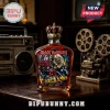 Iron Maiden The Number of the Beast 50th Anniversary liquor bottle with royal crown topper and vintage metal label art!
