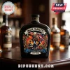 Black Crown Royal bottle featuring Iron Maiden Eddie artwork with 51st Anniversary 1975-2026 text in a bar setting!