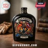 Black liquor bottle with Iron Maiden 51st Anniversary graphic featuring Eddie character holding a Union Jack flag!