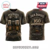Jack Daniels 160th anniversary graphic tee with London saloon imagery and vintage brown print on front and back!