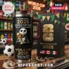 Black Jack Skellington tumbler, gold FIFA World Cup 2026 trophy, 'ESTABLISHED 2026 Official Commemorative' design!