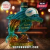Jameson bottle shaped like a Miami Dolphins mascot wearing a helmet with 60th Anniversary text in teal and gold colors!
