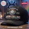 Black baseball cap, 'IN MEMORY OF JASON COLLINS 1978-2026 YOUR IMPACT LIVES FOREVER' text, basketball halo graphic, rainbow accents!