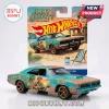 Jimmy Buffett themed die-cast muscle car with teal and orange beach graphics and Fins Up text on branded blister card!