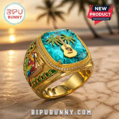 Jimmy Buffett Changes in Latitudes Tropical Parrot Gold Ring