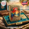 Gold Zippo lighter with colorful parrot, beach sunset, palm trees, 