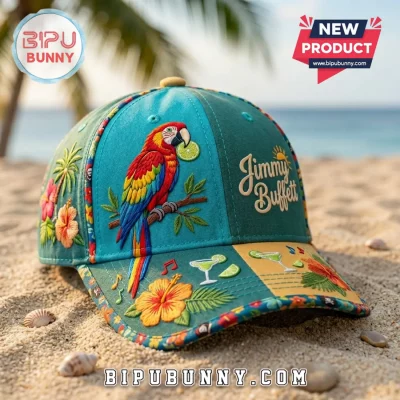 Jimmy Buffett Margaritaville Parrot Tropical Embroidered Baseball Cap