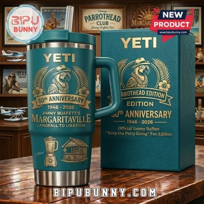 Jimmy Buffett Margaritaville Parrothead 80th Anniversary YETI Tumbler
