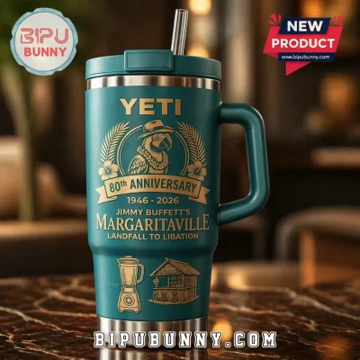 Jimmy Buffett Margaritaville Parrothead 80th Anniversary YETI Tumbler