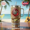 Jimmy Buffett Parrothead stainless steel tumbler with tropical palm tree, parrot, and margarita glass embossed design!