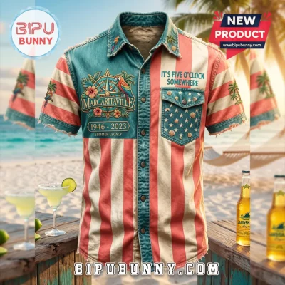 Jimmy Buffett Margaritaville Tribute 1946-2023 Patriotic Hawaiian Shirt