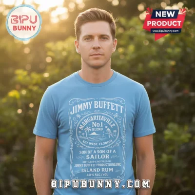 Jimmy Buffett Margaritaville Wastin’ Away Again Blue Shirt