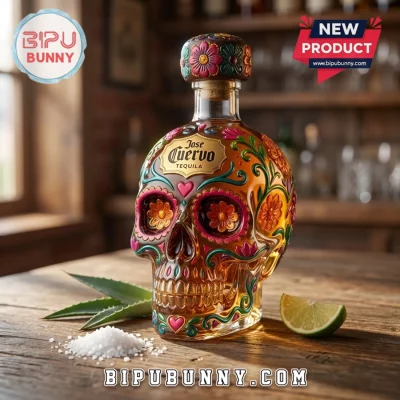 Jose Cuervo Day of the Dead Floral Sugar Skull Tequila Bottle