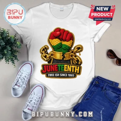 Juneteenth Black Power Fist Freedom 1865 Broken Chains Celebration T-Shirt