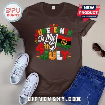 Juneteenth Is My 4th Of July Celebration Pan-African Flag Graphic T-Shirt