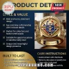 Gold ornate Knights of Columbus ring! Features 'K OF C' with anchor and swords! Personalized with 'YOUR NAME'!
