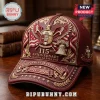Burgundy leather baseball cap featuring gold Kappa Alpha Psi 115th anniversary crest embroidery and Liberty Bell design!