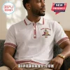 White polo shirt with red trim and Greek letters Kappa Alpha Psi 1911 embroidery for fraternity members!