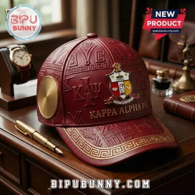 Kappa Alpha Psi 1911 Crimson Leather Baseball Cap