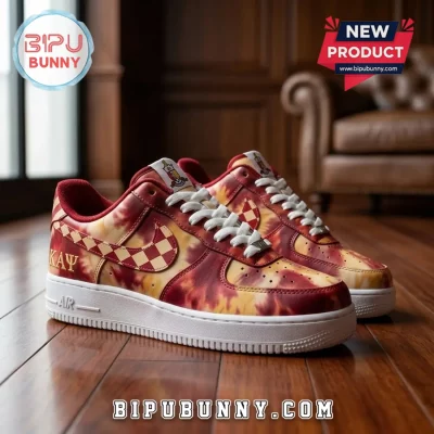 Kappa Alpha Psi Crimson and Cream Premium Air Force 1 Sneakers