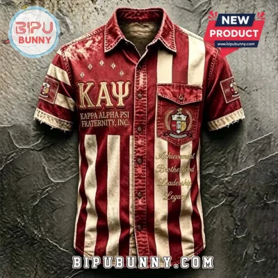Kappa Alpha Psi Fraternity 1911 Vintage Striped Hawaiian Shirt