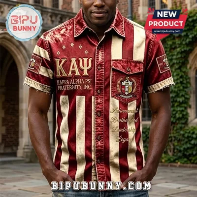 Kappa Alpha Psi Fraternity 1911 Vintage Striped Hawaiian Shirt