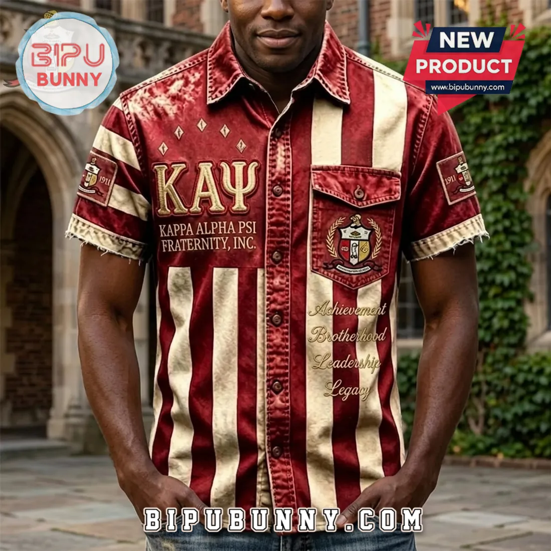 Kappa Alpha Psi Fraternity 1911 Vintage Striped Hawaiian Shirt Kappa Alpha Psi Fraternity 1911 Vintage Striped Hawaiian Shirt