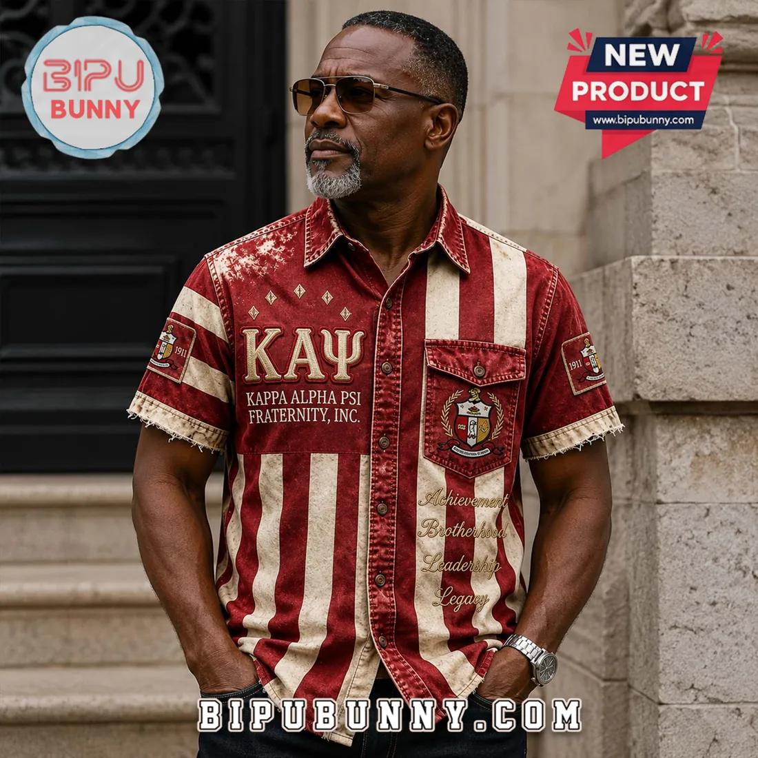 Kappa Alpha Psi Fraternity 1911 Vintage Striped Hawaiian Shirt Kappa Alpha Psi Fraternity 1911 Vintage Striped Hawaiian Shirt