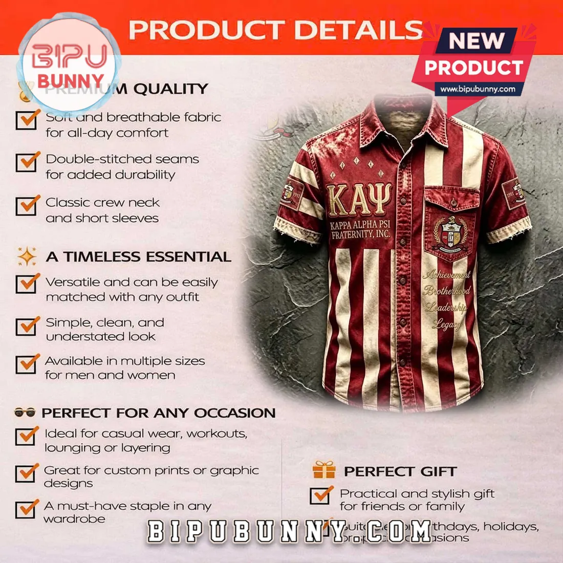 Kappa Alpha Psi Fraternity 1911 Vintage Striped Hawaiian Shirt Kappa Alpha Psi Fraternity 1911 Vintage Striped Hawaiian Shirt