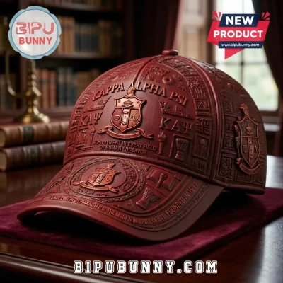 Kappa Alpha Psi Fraternity Crest Leather Baseball Cap