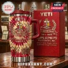 Red and cream tie-dye Yeti tumbler featuring Kappa Alpha Psi 115th Anniversary crest and Greek fraternity lettering!