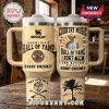 Beige distressed retro country music tumbler, Kenny Chesney design, COUNTRY MUSIC HALL OF FAME, EST 1967 TN, NO SHOES skull and guitars!
