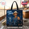 Blue Kenny Chesney tote bag! Country music nautical design with Kenny Chesney, moon, 'Living in Fast Forward', 'NO SHOES NATION EST. 2002'!