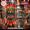 Black red yellow tie-dye KISS YETI Limited Edition insulated mug and box! Heavy metal guitar design features KISS faces and ROCK AND ROLL ALL NITE AND PARTY EVERY DAY text!