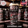 KISS band 53rd anniversary beer glass with red and black graphic flame design and vintage rock n roll band members logo!