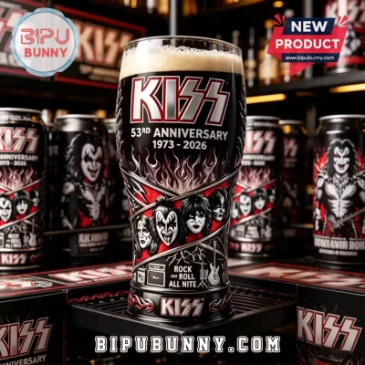 KISS Band 53rd Anniversary 1973-2026 Beer Glass KISS Band 53rd Anniversary 1973-2026 Beer Glass