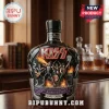 Black Crown Royal bottle featuring Kiss band graphics with flames and text reading 53rd Anniversary 1973-2026!