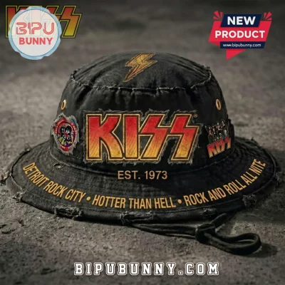 KISS Classic Rock Patches Detroit Rock City Bucket Hat