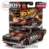 Hot Wheels KISS 53rd Anniversary collectible die-cast muscle car with black flame design and red lightning graphics!
