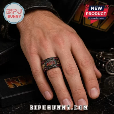 KISS Rock & Roll Destroyer Band Tungsten Ring