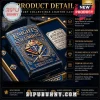 Blue gold Knights of Columbus ornate 3D relief lighter case with K of C, In Service To One, In Service To All text!