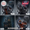 Kraken rum bottle designs surrounded by octopus and dragon sculptures in four promotional styles!