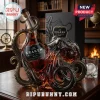 Ornate black octopus decanter for dark amber Kraken Black Spiced Rum, featuring 