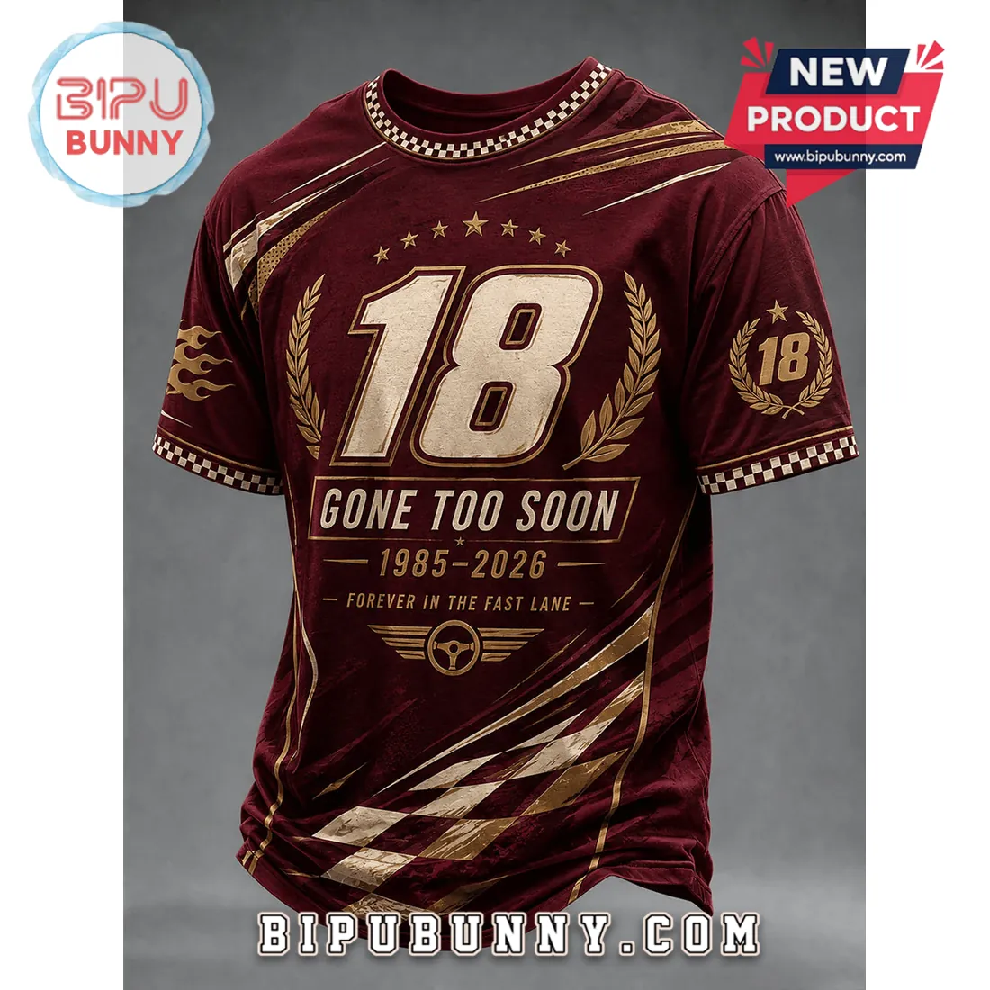 Kyle Busch #18 Gone Too Soon Memorial Retro Motorsport Shirt Kyle Busch #18 Gone Too Soon Memorial Retro Motorsport Shirt