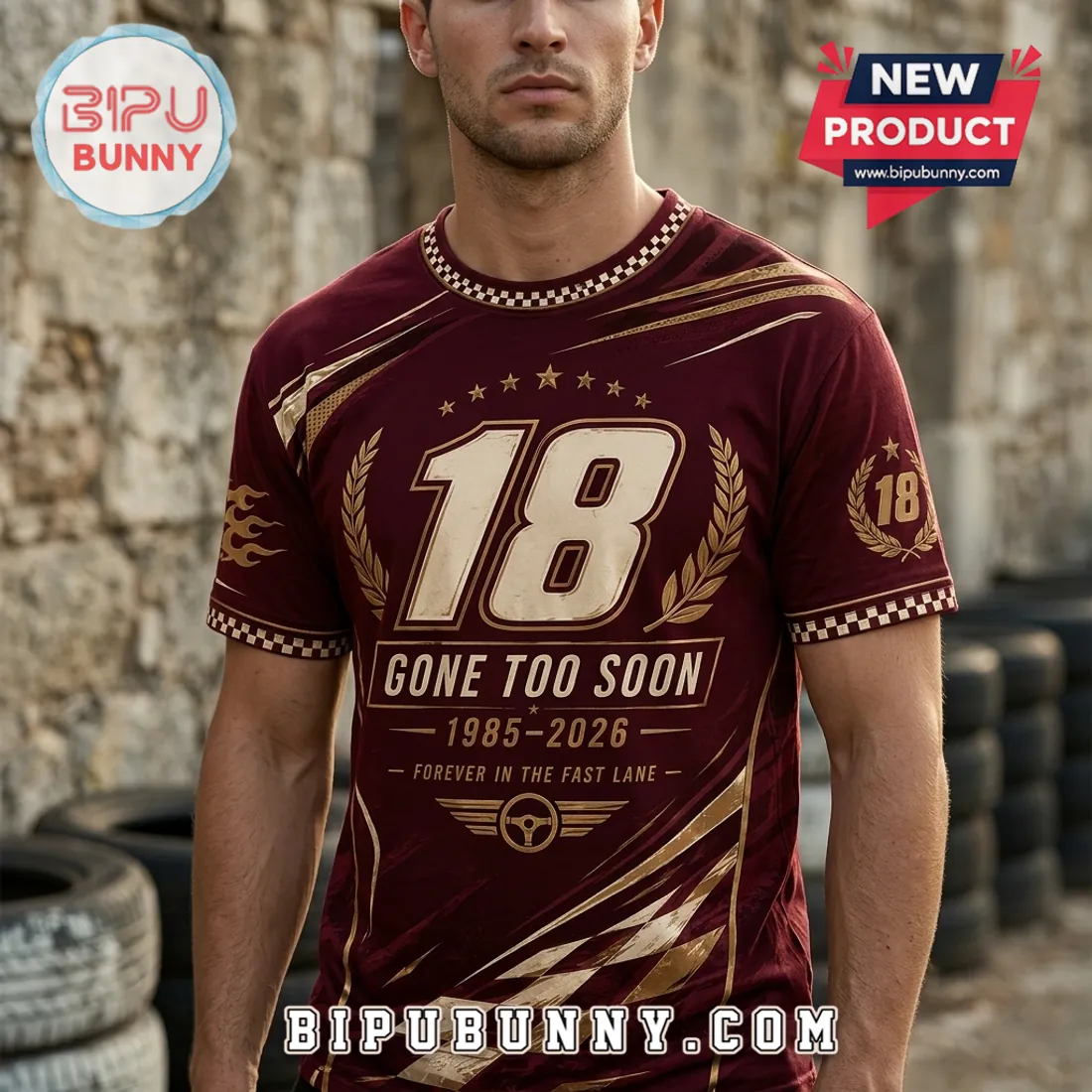 Kyle Busch #18 Gone Too Soon Memorial Retro Motorsport Shirt Kyle Busch #18 Gone Too Soon Memorial Retro Motorsport Shirt