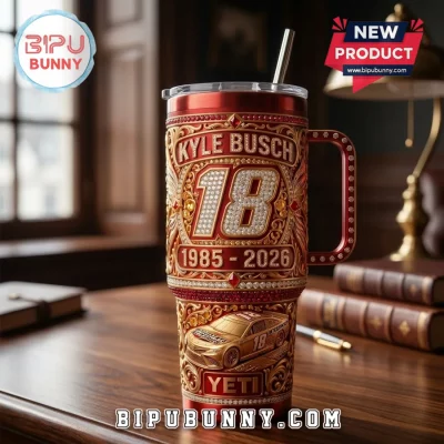 Kyle Busch 18 NASCAR 1985-2026 Special Edition Stainless Steel Tumbler