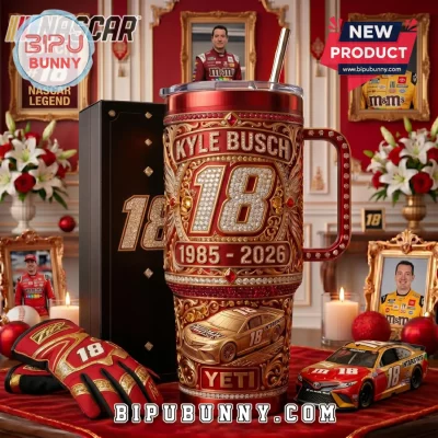 Kyle Busch 18 NASCAR 1985-2026 Special Edition Stainless Steel Tumbler